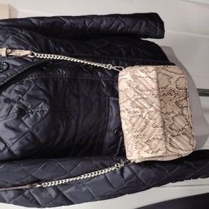 Monoprix brown and tan faux python shoulder bag/fanny pack. Mint condition